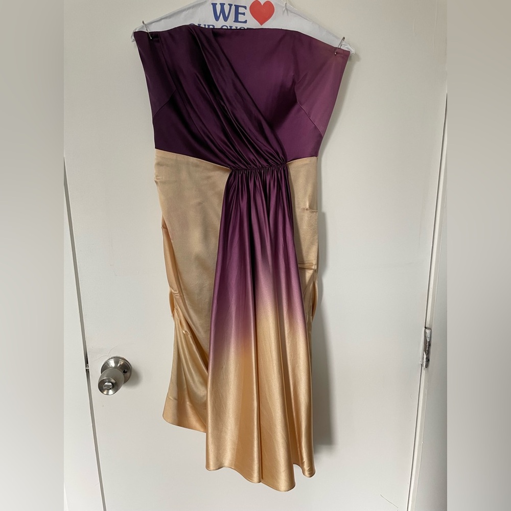 Nicole Miller - Elegant Purple and Tan Dress